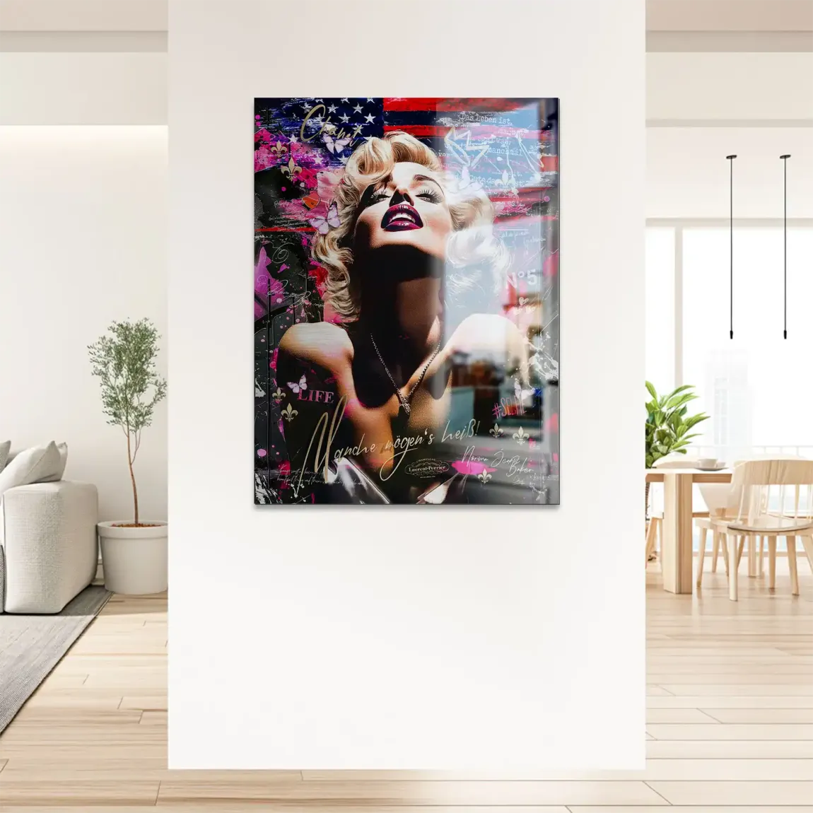 Pop Glam Marilyn Monroe Alu Gebürstet Bild
