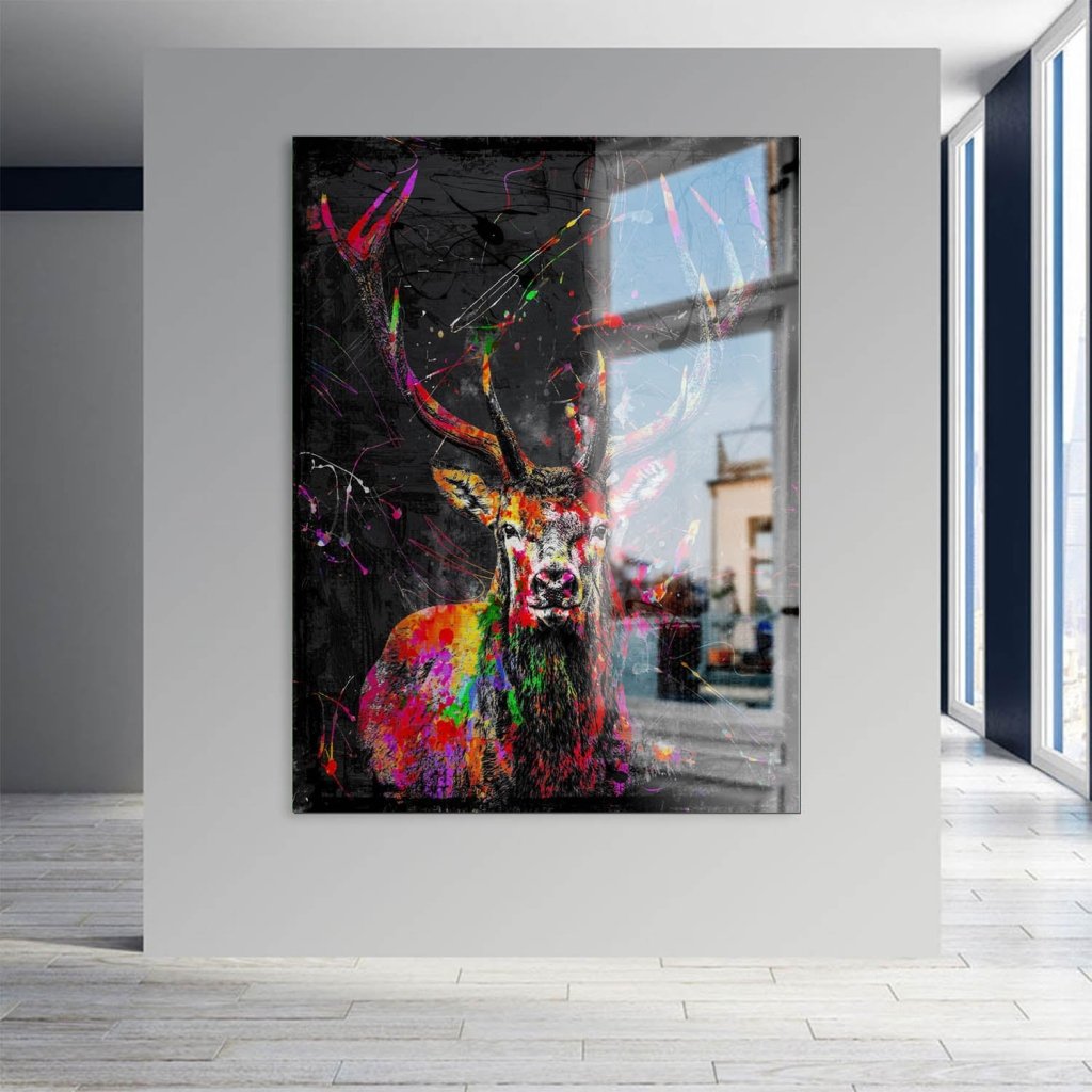 Hirsch Abstrakt Color Alu Gebürstet INGALERIE