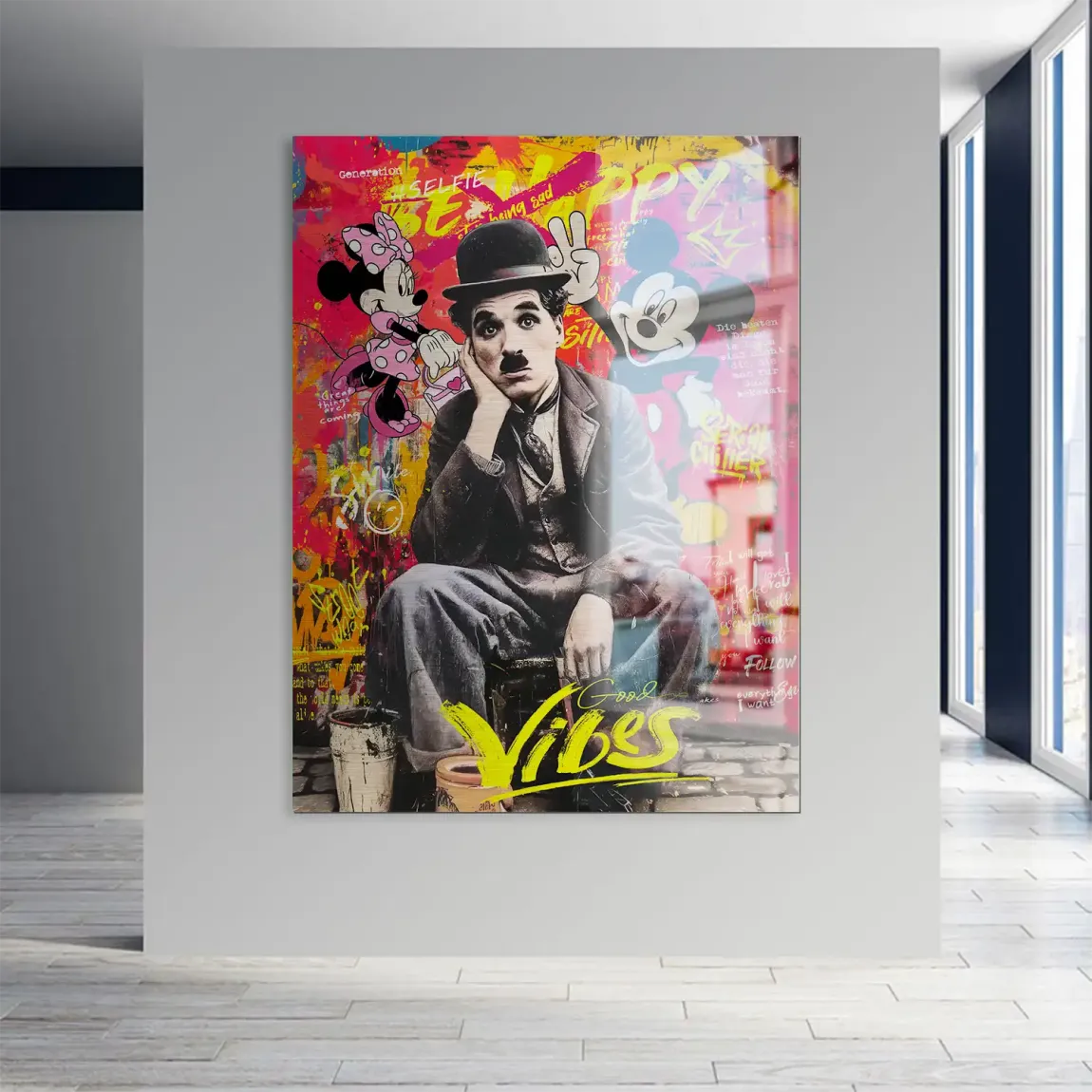 Legends Charlie & Micky Pop Art Aludibond Gebürstet INGALERIE