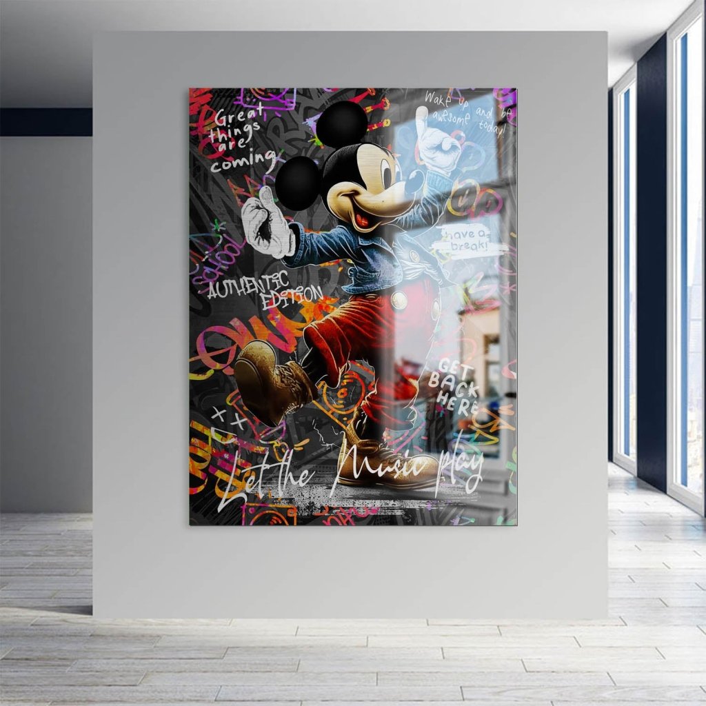 Micky Maus Dance Street Art Aludibond Gebürstet INGALERIE