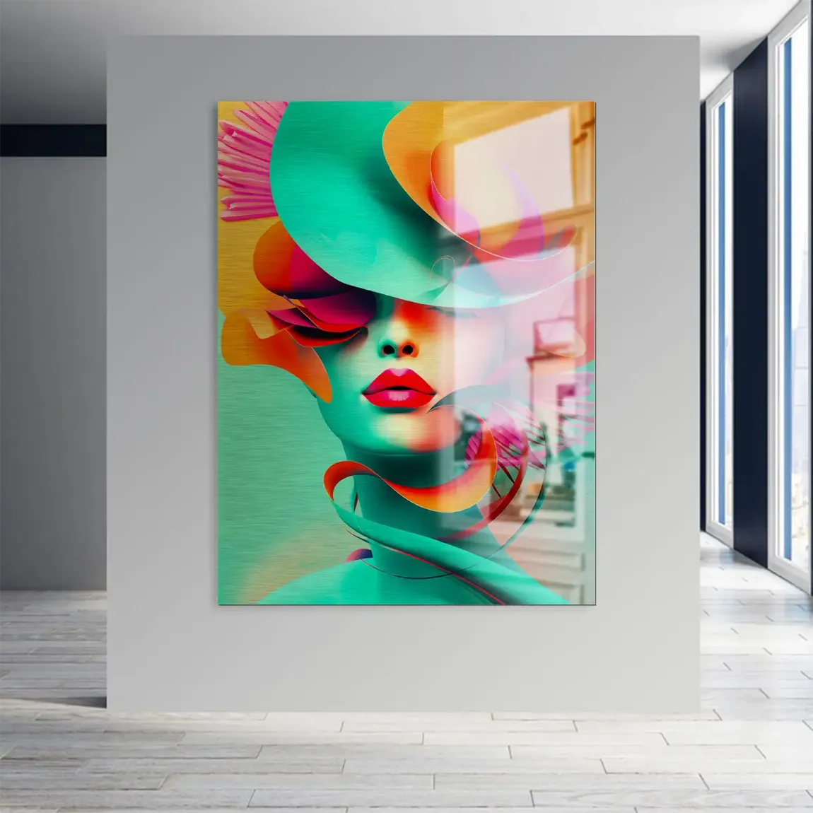 Neonpoesie der Stille Aludibond Gebürstet Bild INGALERIE