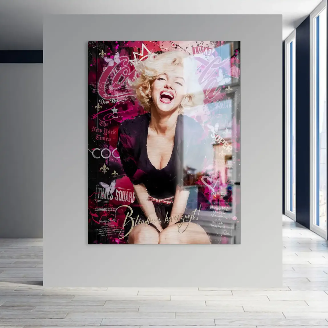 Marilyn Pink Vibes Alu Gebürstet Bild INGALERIE