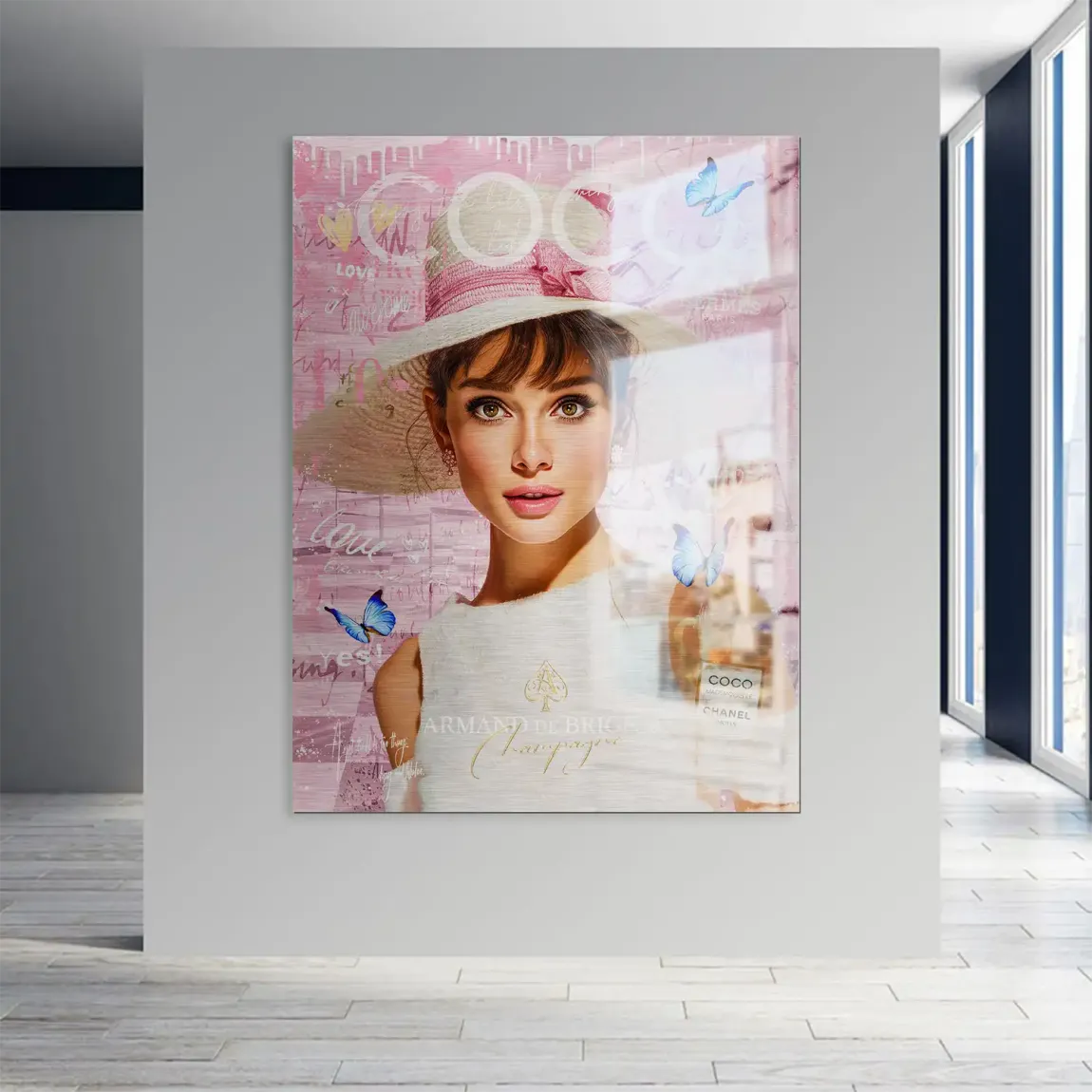 Audrey Hepburn Coco Armand Aludibond Gebürstet INGALERIE