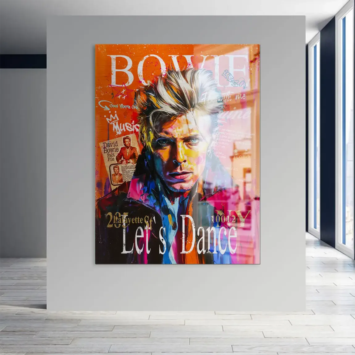 David Bowie Pop Art Vision Aludibond Gebürstet INGALERIE
