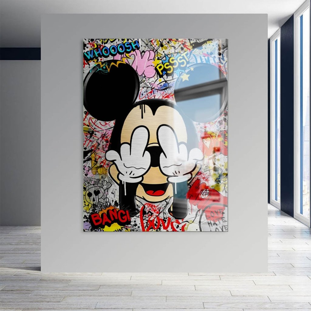 Bad Micky Graffiti Art Alu Gebürstet Bild INGALERIE