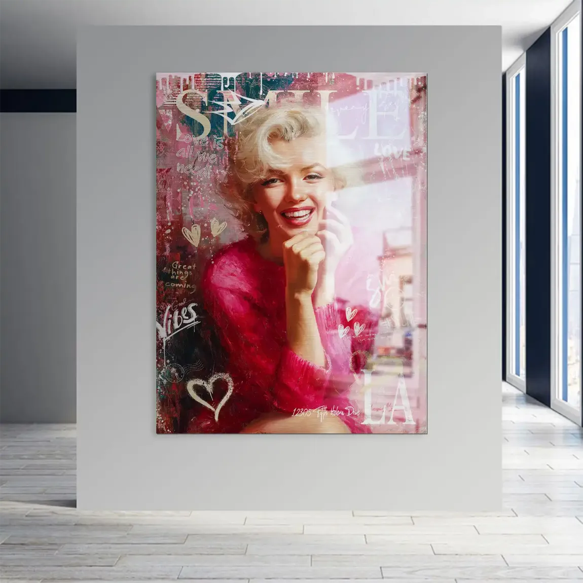 Smile in Pink Aludibond Gebürstet Bild INGALERIE