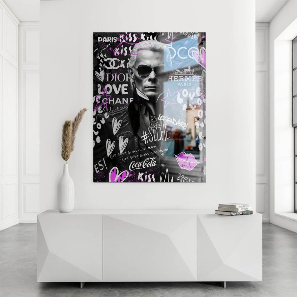 Karl Pop Art Style Aludibond Brush Bild INGALERIE