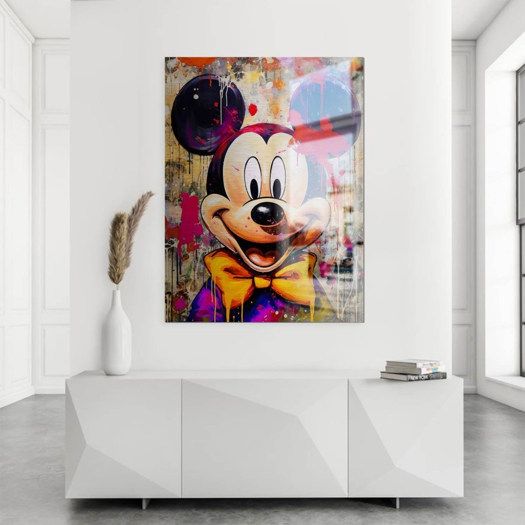 Micky Maus Abstrakt Style Aludibond Gebürstet INGALERIE
