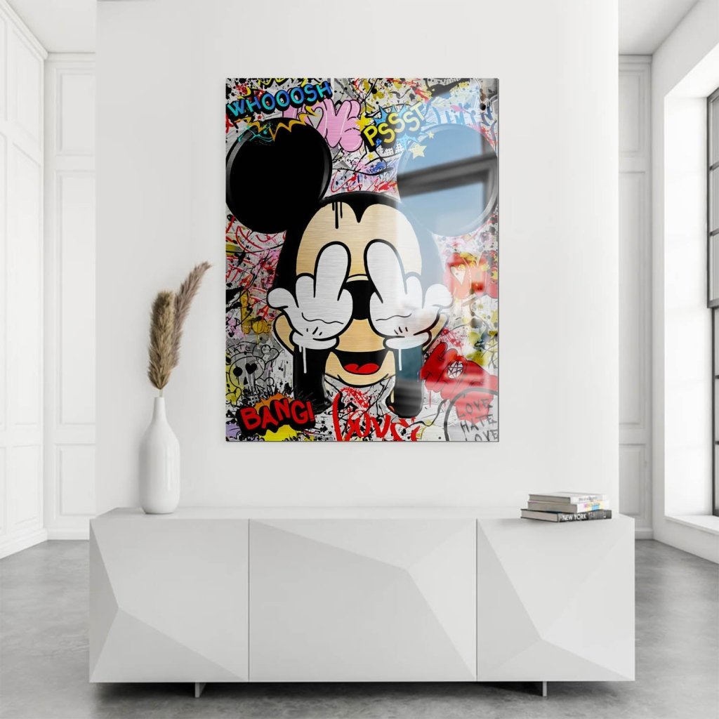 Bad Micky Graffiti Art Alu Gebürstet Bild INGALERIE