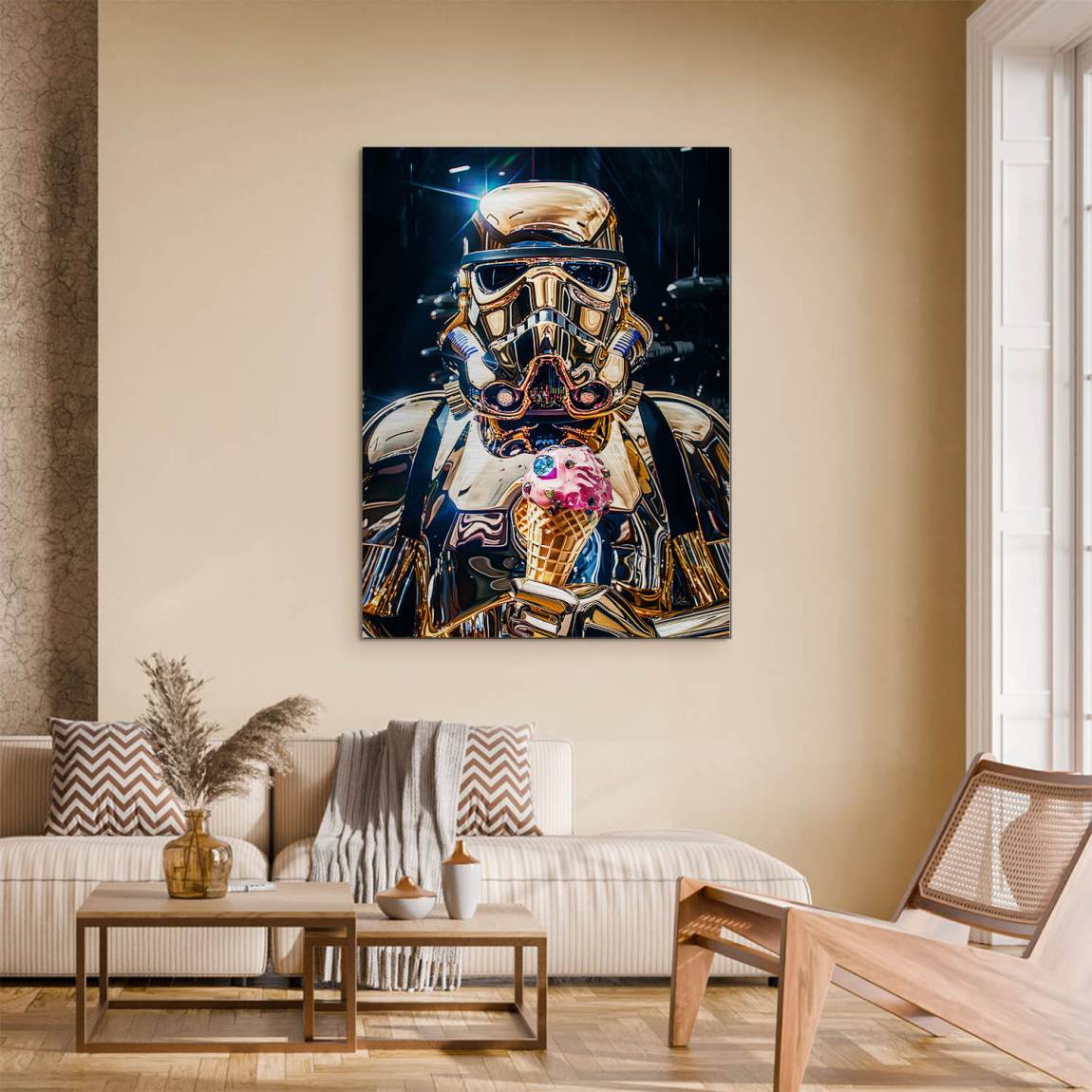 Stormtrooper Gold Aluminiumbild gebürstet