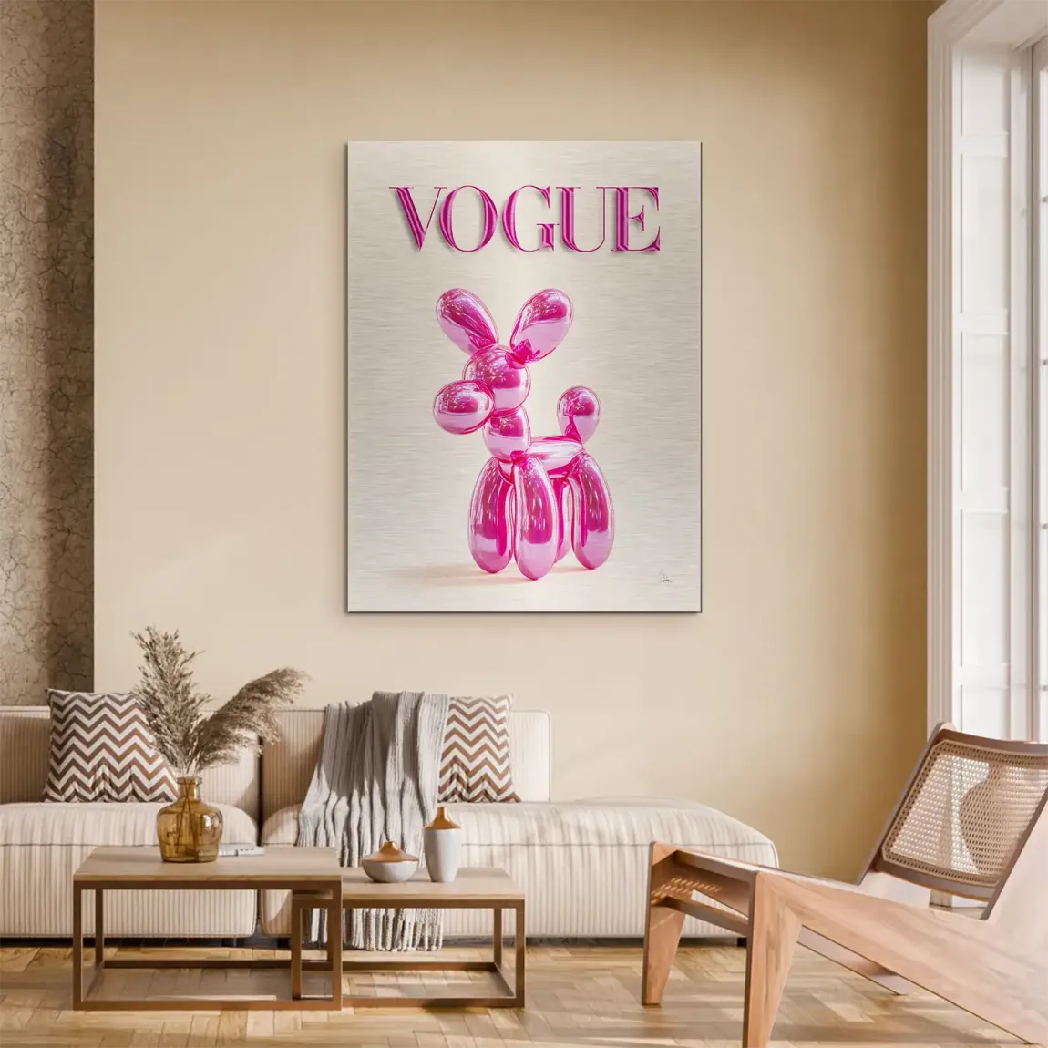 Vogue Hund Aluminiumbild gebürstet