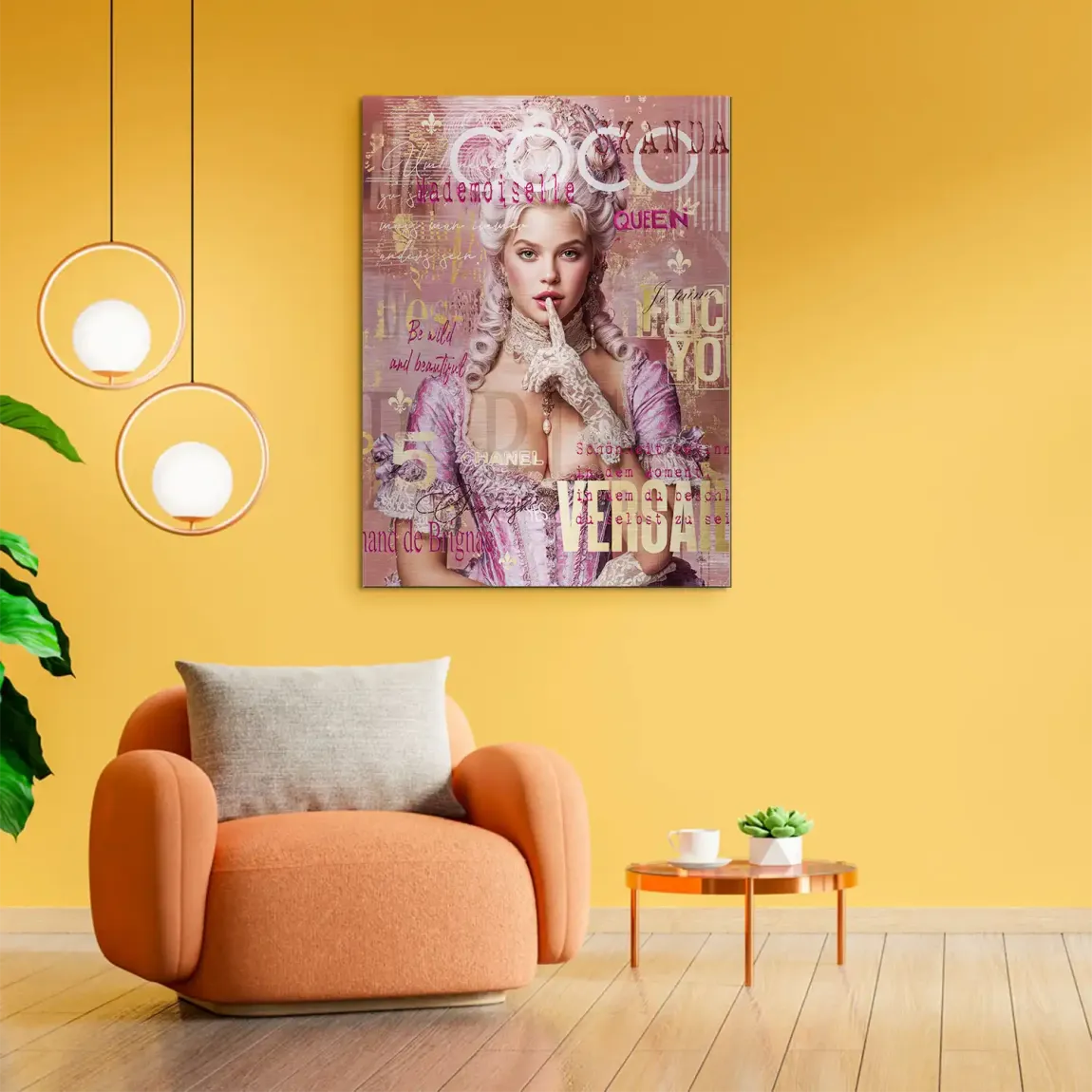 Marie Antoinette Popart Alu Gebürstet Bild