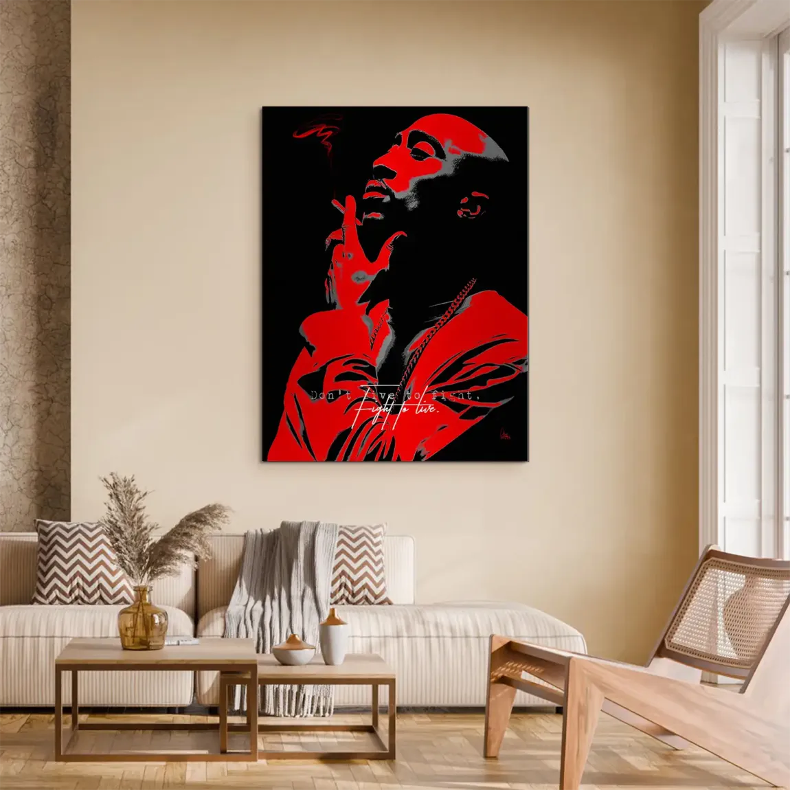 Tupac Fight Aluminiumbild gebürstet