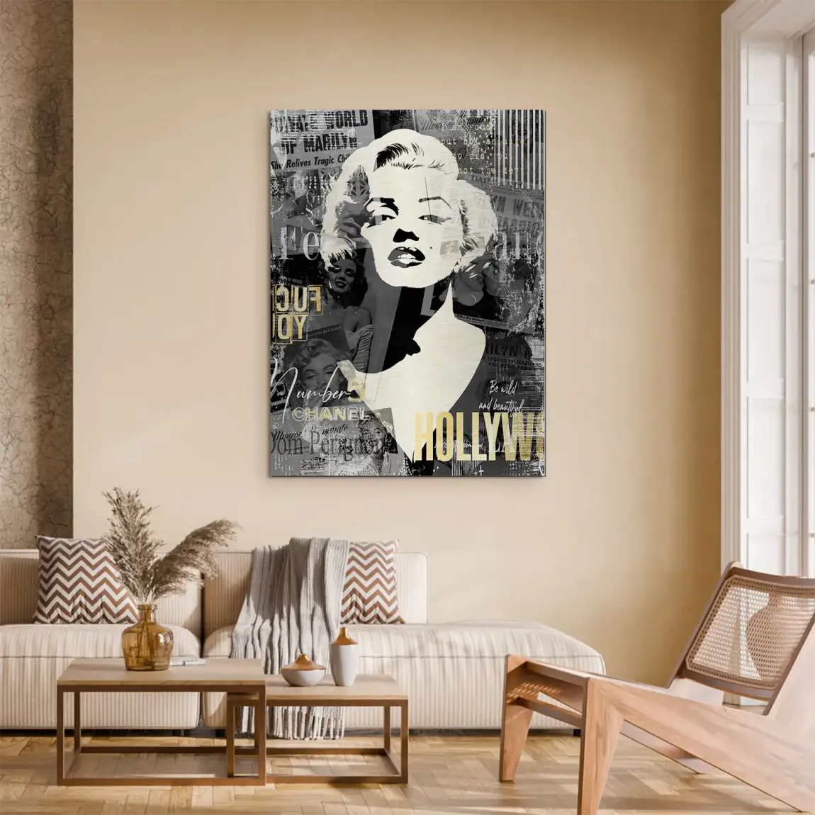 Marilyn Monroe Glamour News Aluminiumbild gebürstet