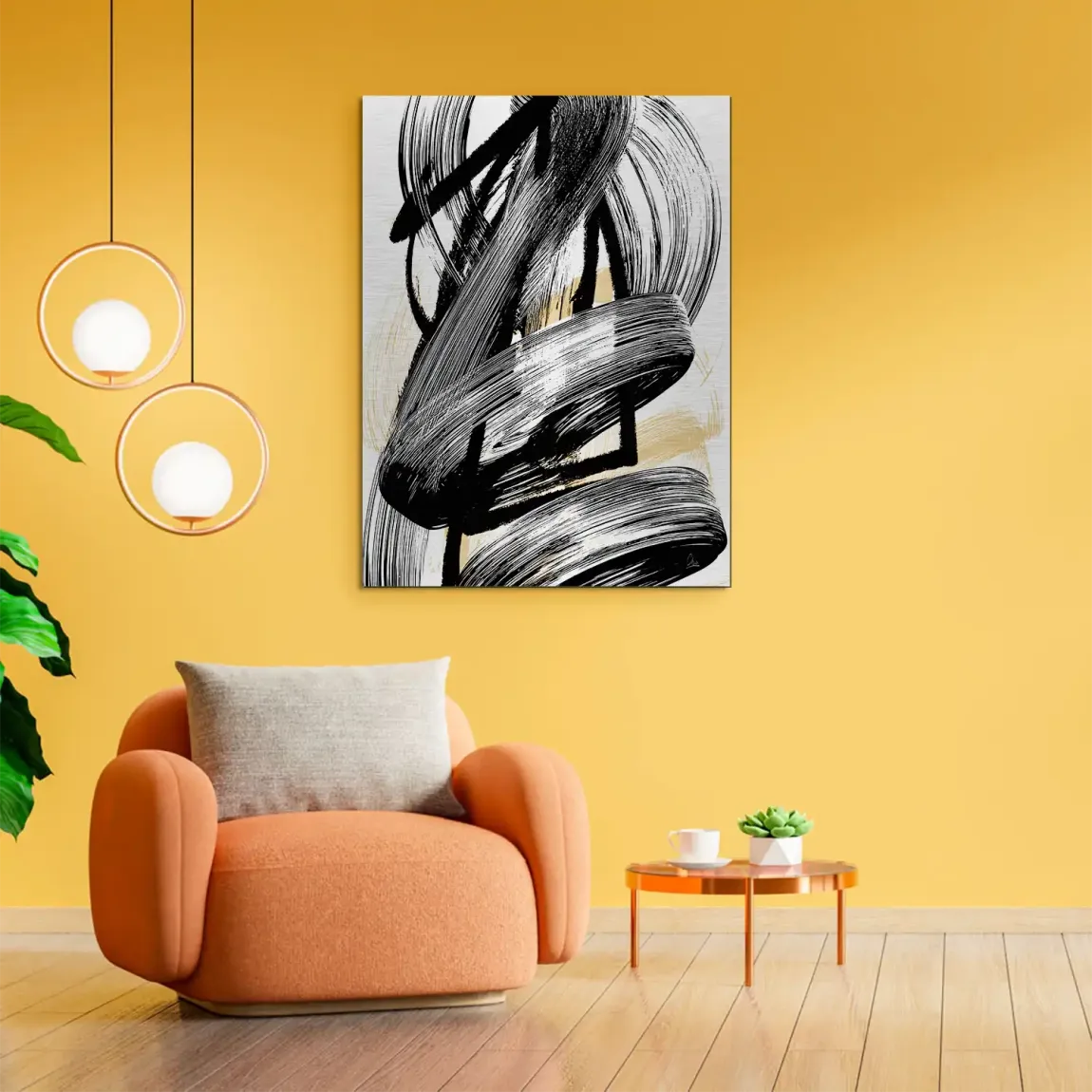 Black Motion Abstrakt Alu Gebürstet Bild