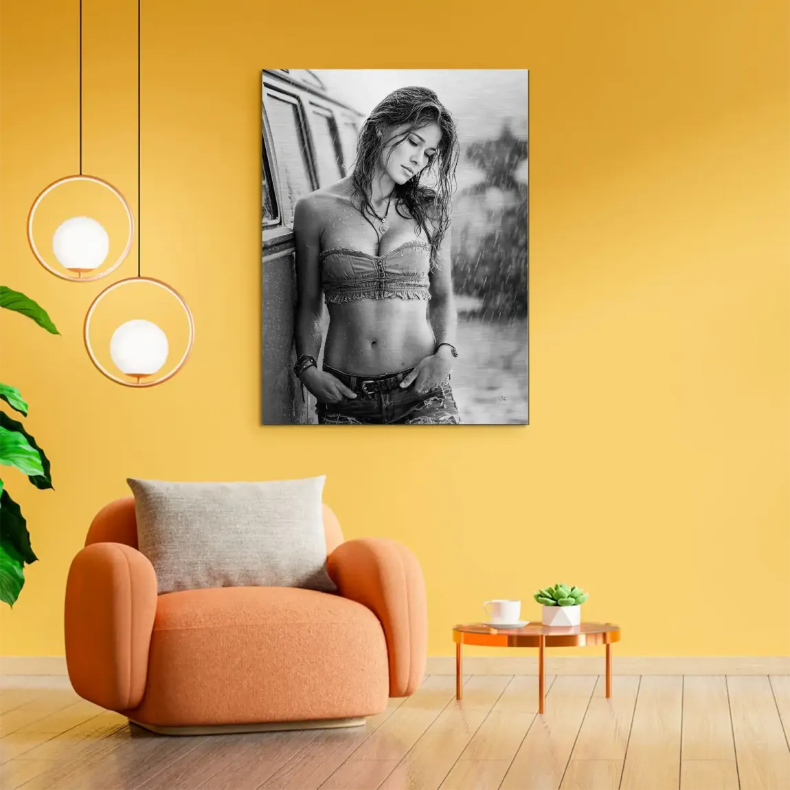 Summer Rain Alu Gebürstet Bild