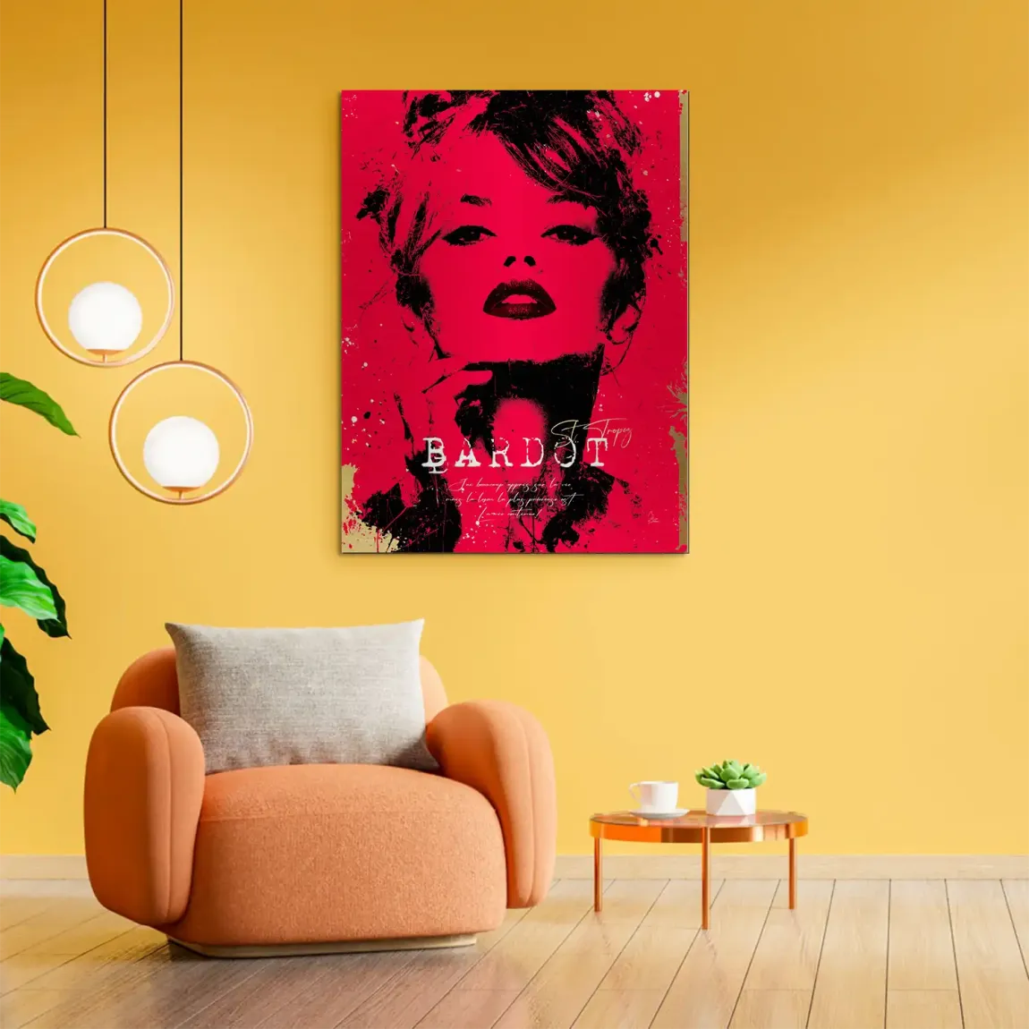 Brigitte Bardot Red Art Alu Gebürstet Bild