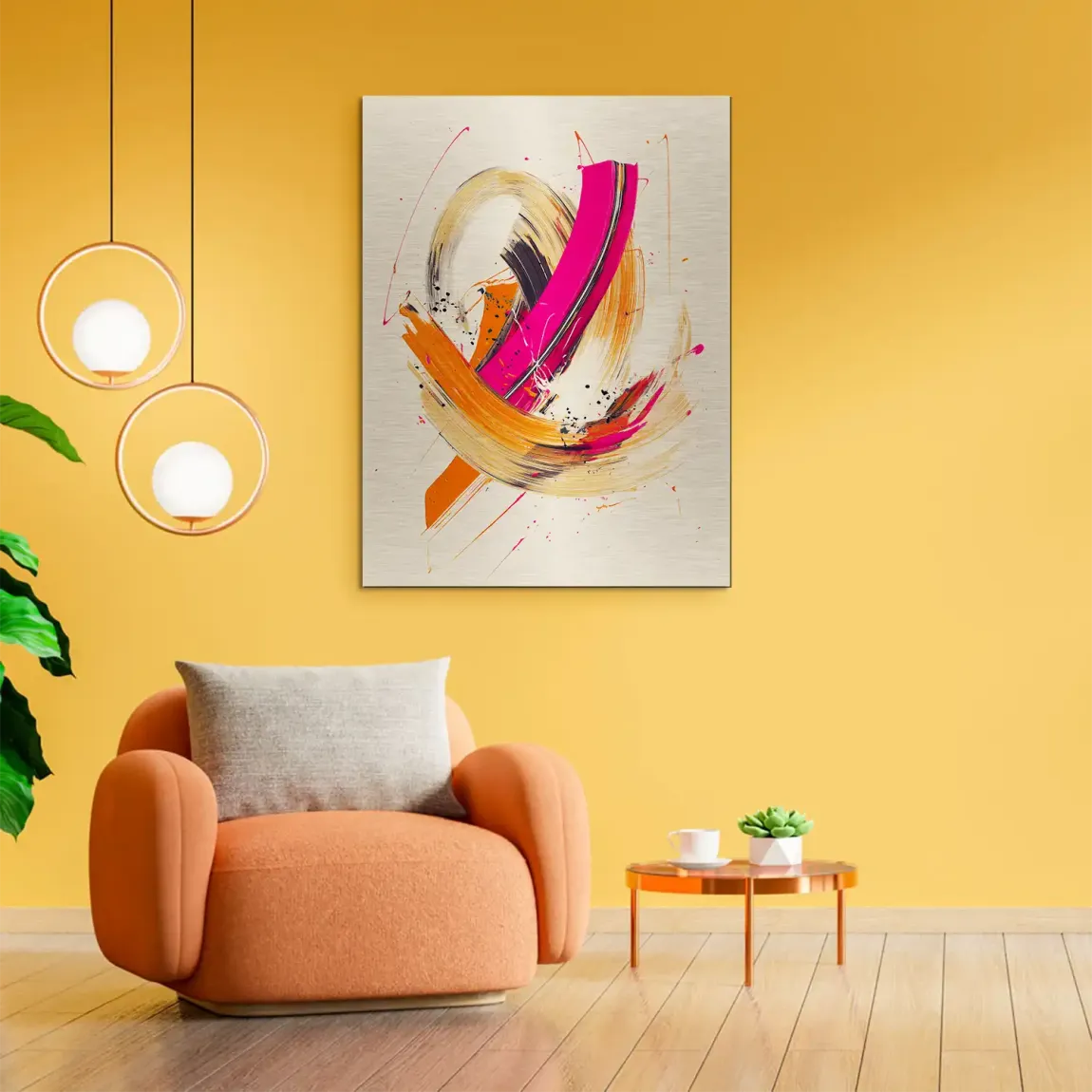 Bewegte Farbe Abstrakt Alu Gebürstet Bild