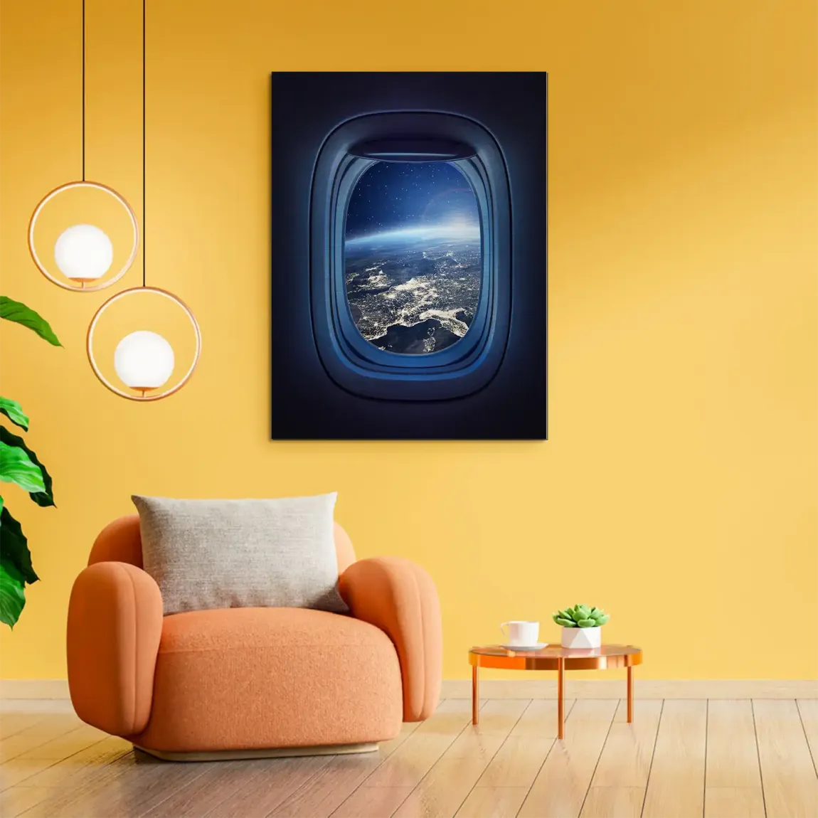 Flugzeugfenster Orbit Alu Gebürstet Bild