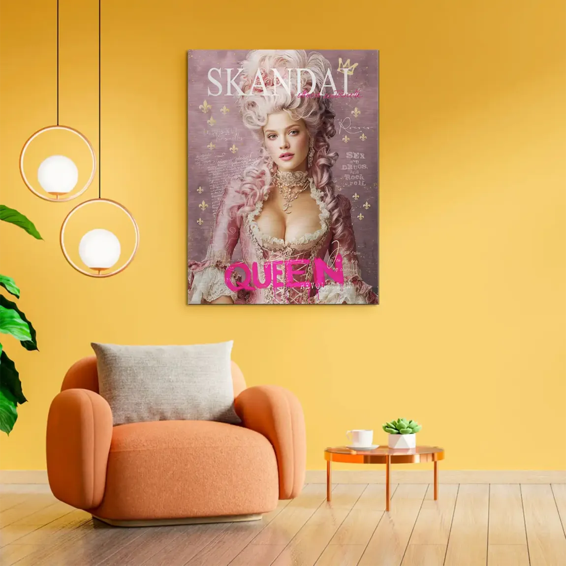 Marie Antoinette Skandal Pop Art Alu Gebürstet Bild