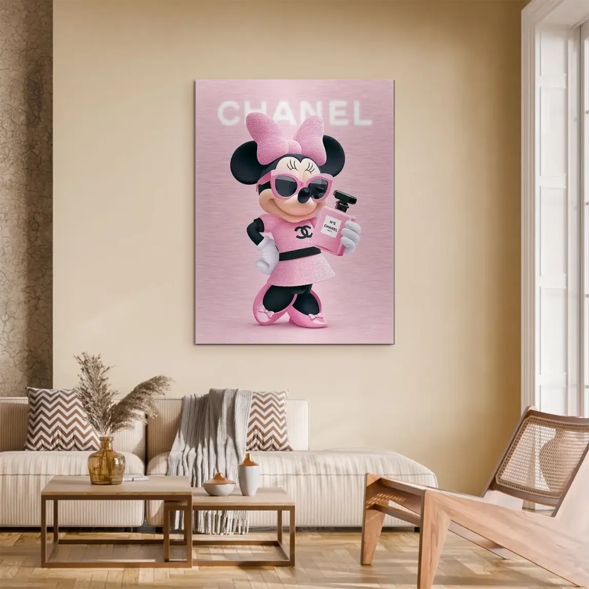 Minnie Rosé Chic Aluminiumbild gebürstet
