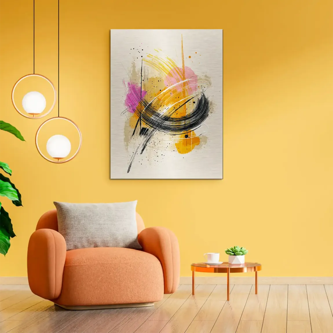 Modern Energie Abstrakt Alu Gebürstet Bild