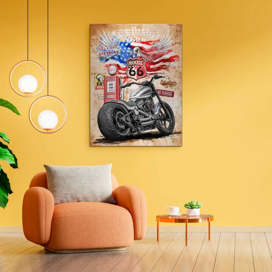 Harley Route 66 Alu Gebürstet Bild