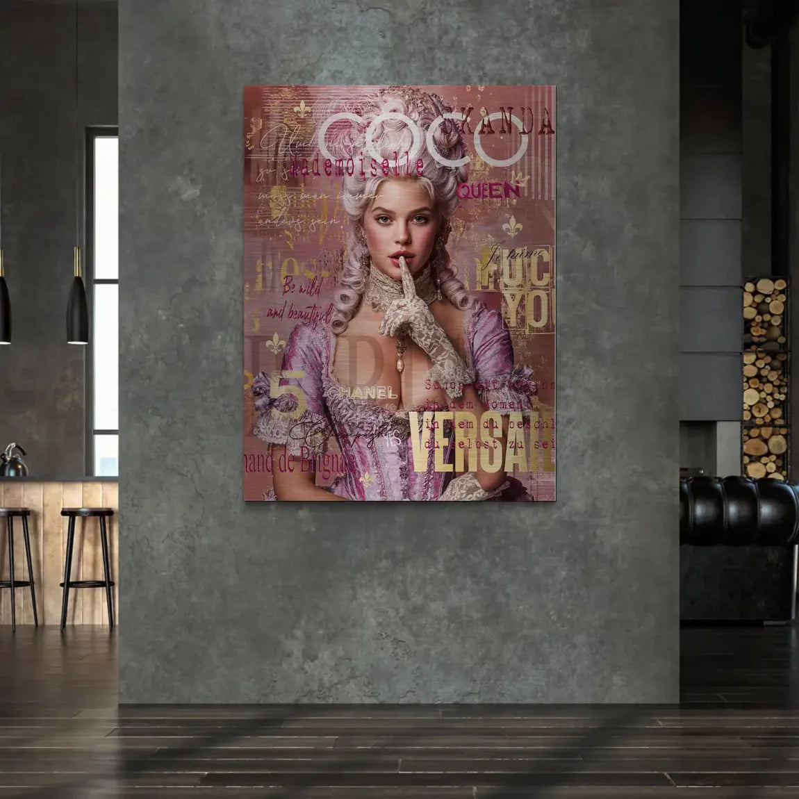 Marie Antoinette Popart Alu Gebürstet Bild