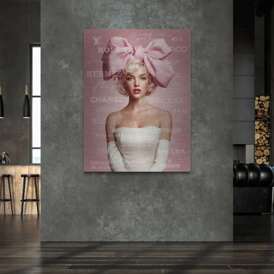 Marilyn Monroe Couture Pop Art Alu Gebürstet Bild