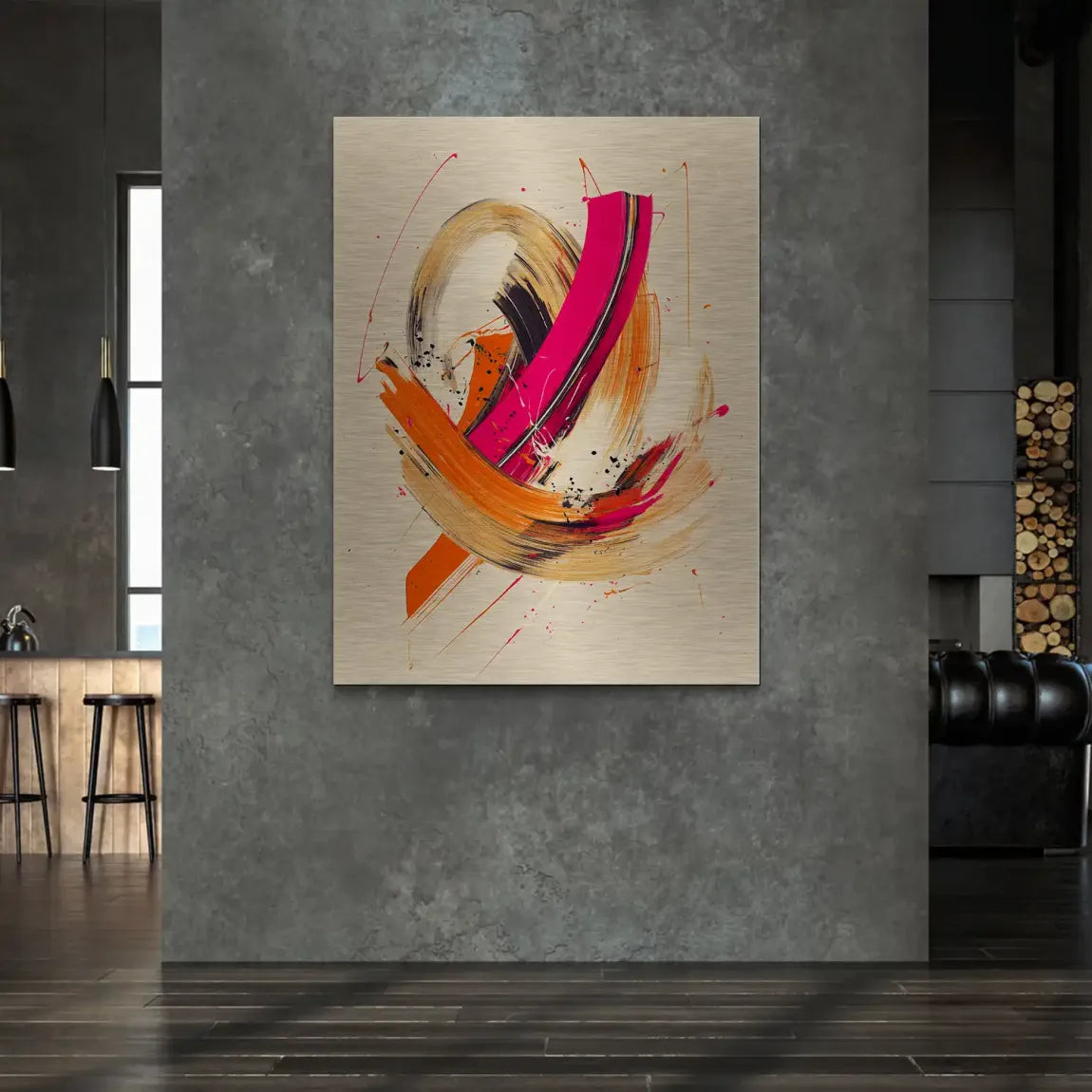 Bewegte Farbe Abstrakt Alu Gebürstet Bild