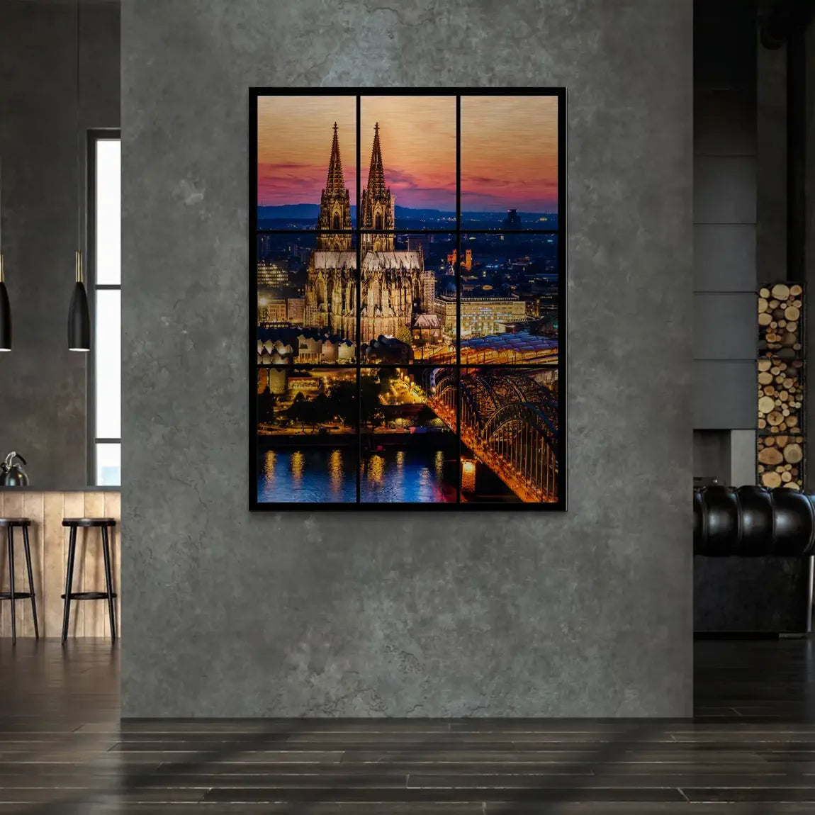 Köln City Lights Alu Gebürstet Bild