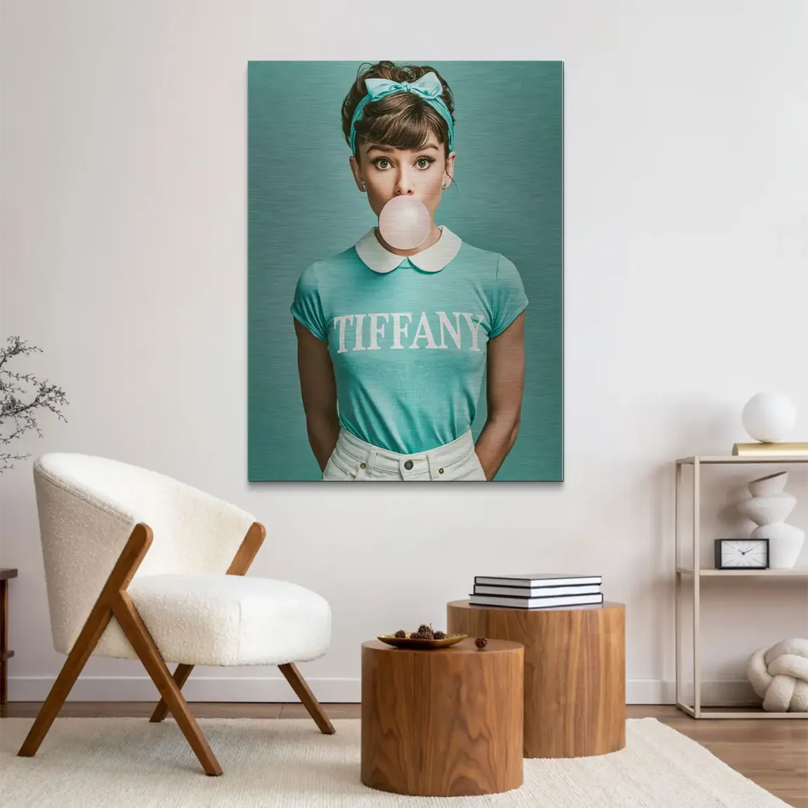Audrey Bubble Tiffany Aluminiumbild gebürstet