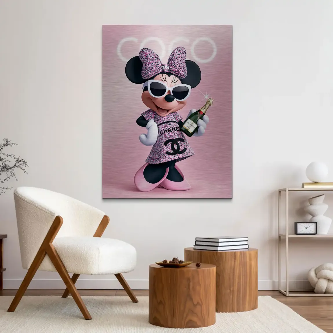 Minnie Maus Moet Aluminiumbild gebürstet