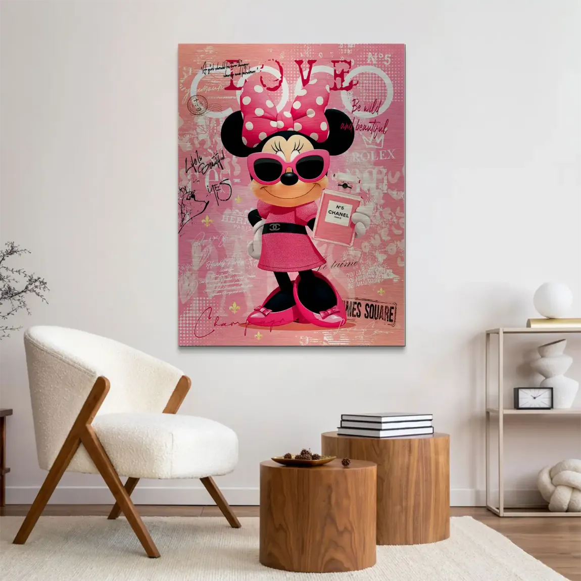 Minnie Maus Love Coco Aluminiumbild gebürstet