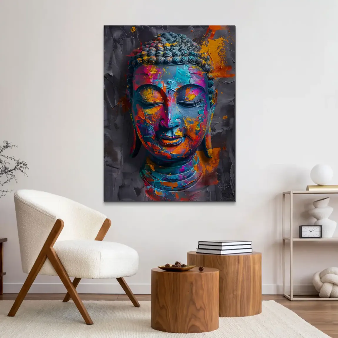 Buddha Farbpoesie Aluminiumbild gebürstet