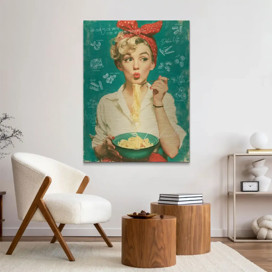 Marilyn Monroe Pasta Aluminiumbild gebürstet