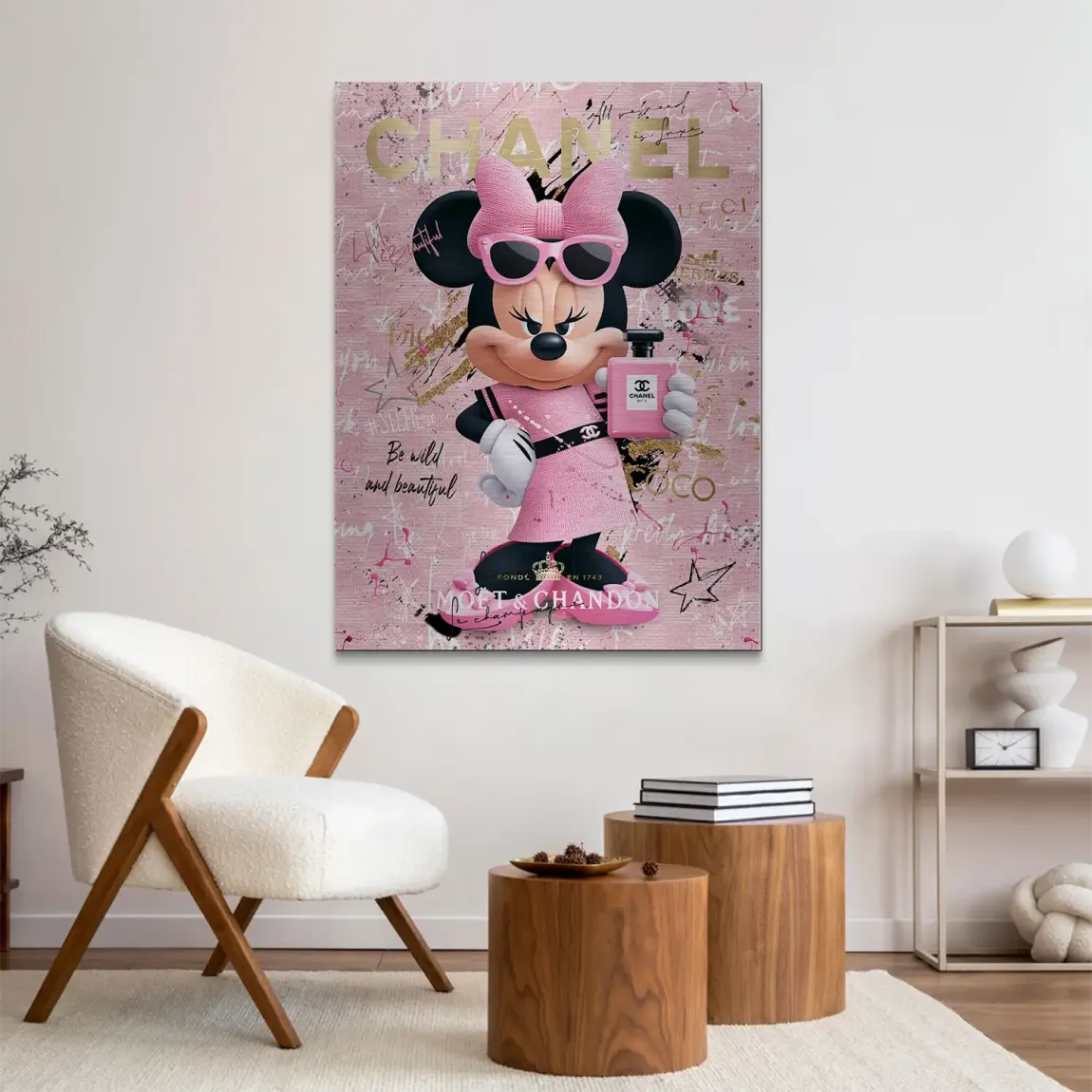 Minnie Maus Rosé Coco Aluminiumbild gebürstet
