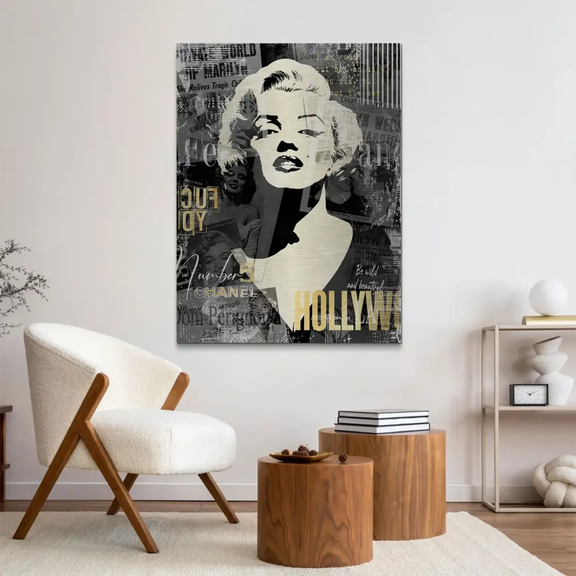 Marilyn Monroe Glamour News Aluminiumbild gebürstet
