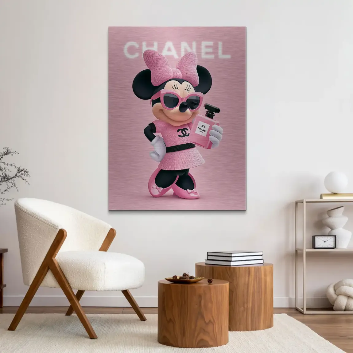 Minnie Rosé Chic Aluminiumbild gebürstet