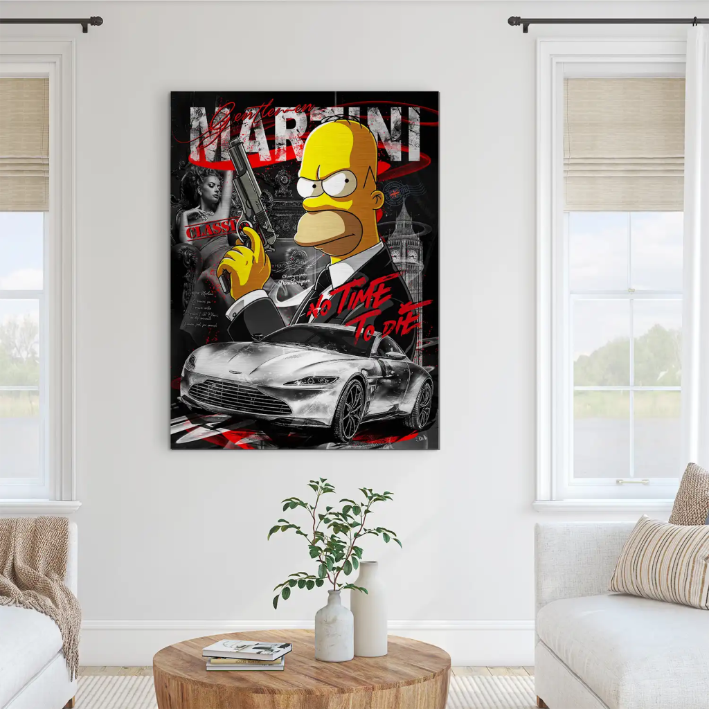 Homer No Time To Die Aludibond Gebürstet INGALERIE