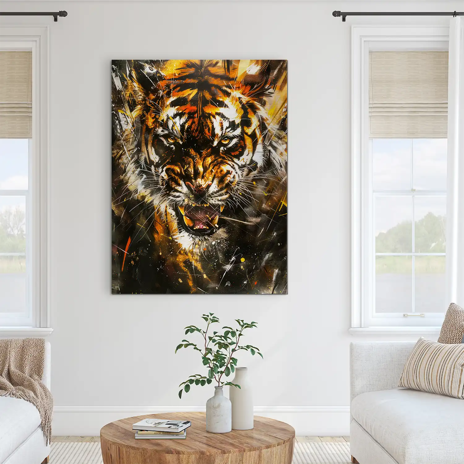 Tiger Abstrakt Aludibond Gebürstet INGALERIE