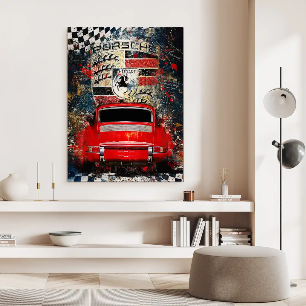 Porsche 911 Abstrakt Style Alu Gebürstet Bild INGALERIE