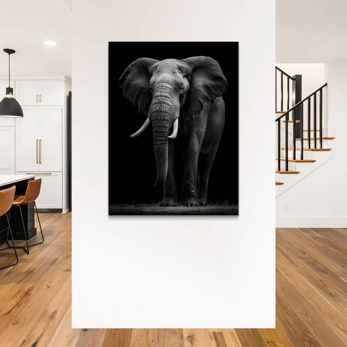 Black Elefant Aluminiumbild gebürstet