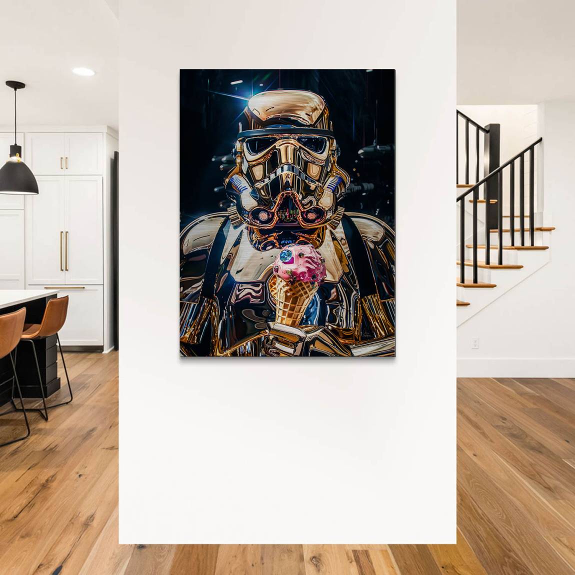 Stormtrooper Gold Aluminiumbild gebürstet