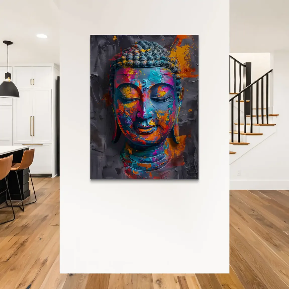 Buddha Farbpoesie Aluminiumbild gebürstet