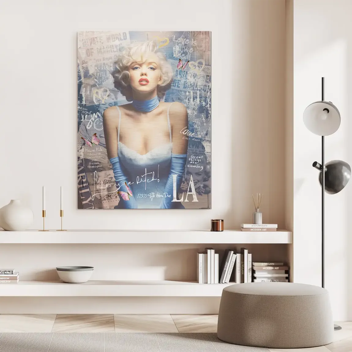 Marilyn Monroe Velvet Allure Aludibond Gebürstet