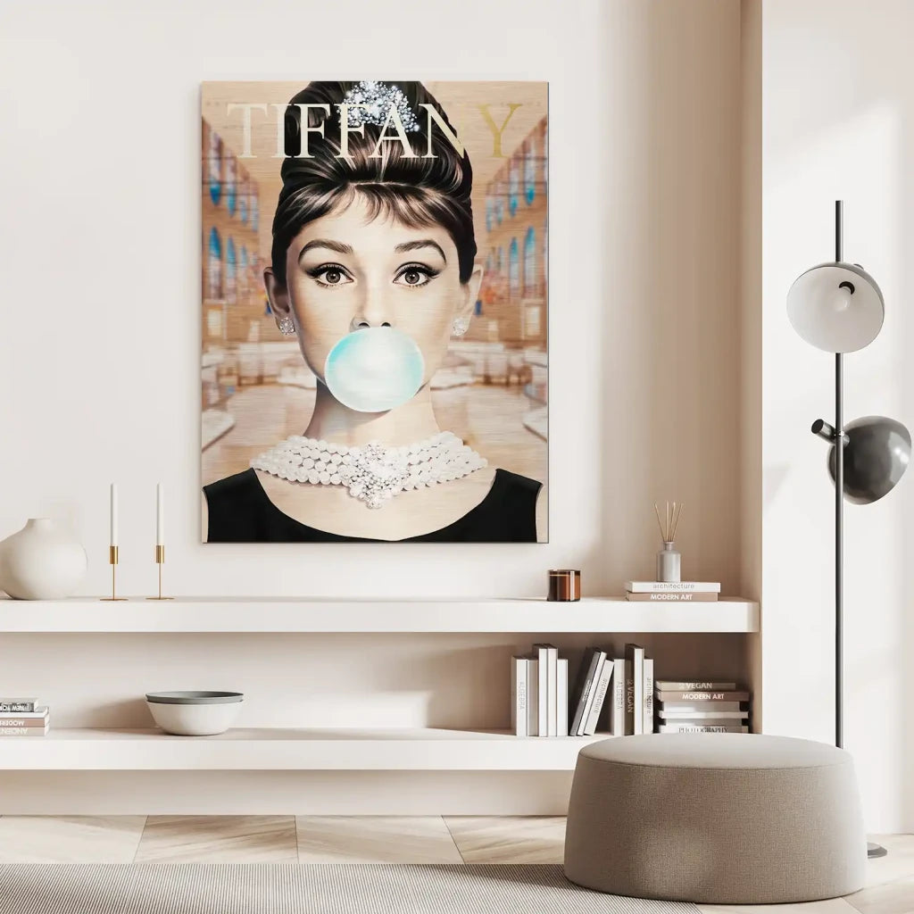 Audrey Bubble Gum Retro Aludibond Gebürstet INGALERIE