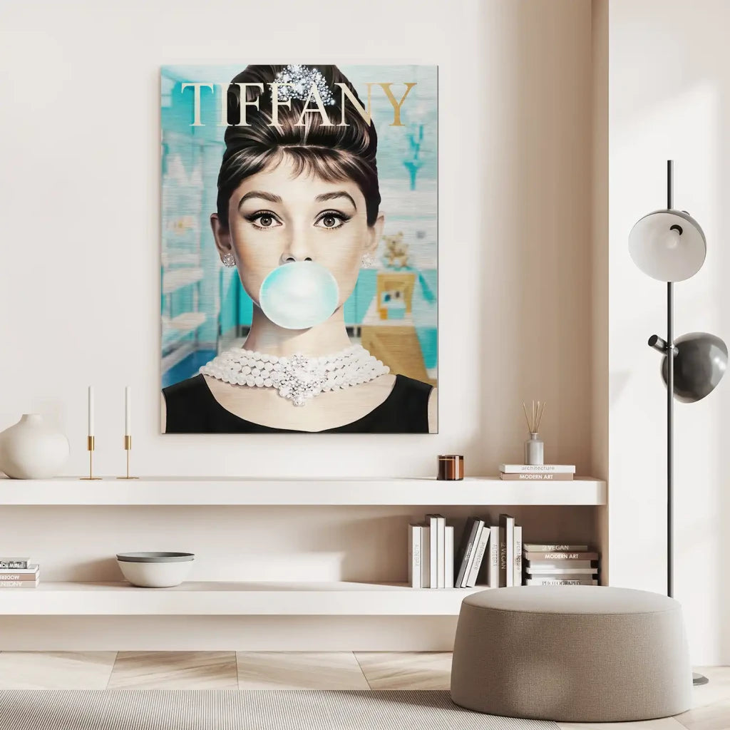 Audrey Bubble Gum Aludibond Brush Bild INGALERIE