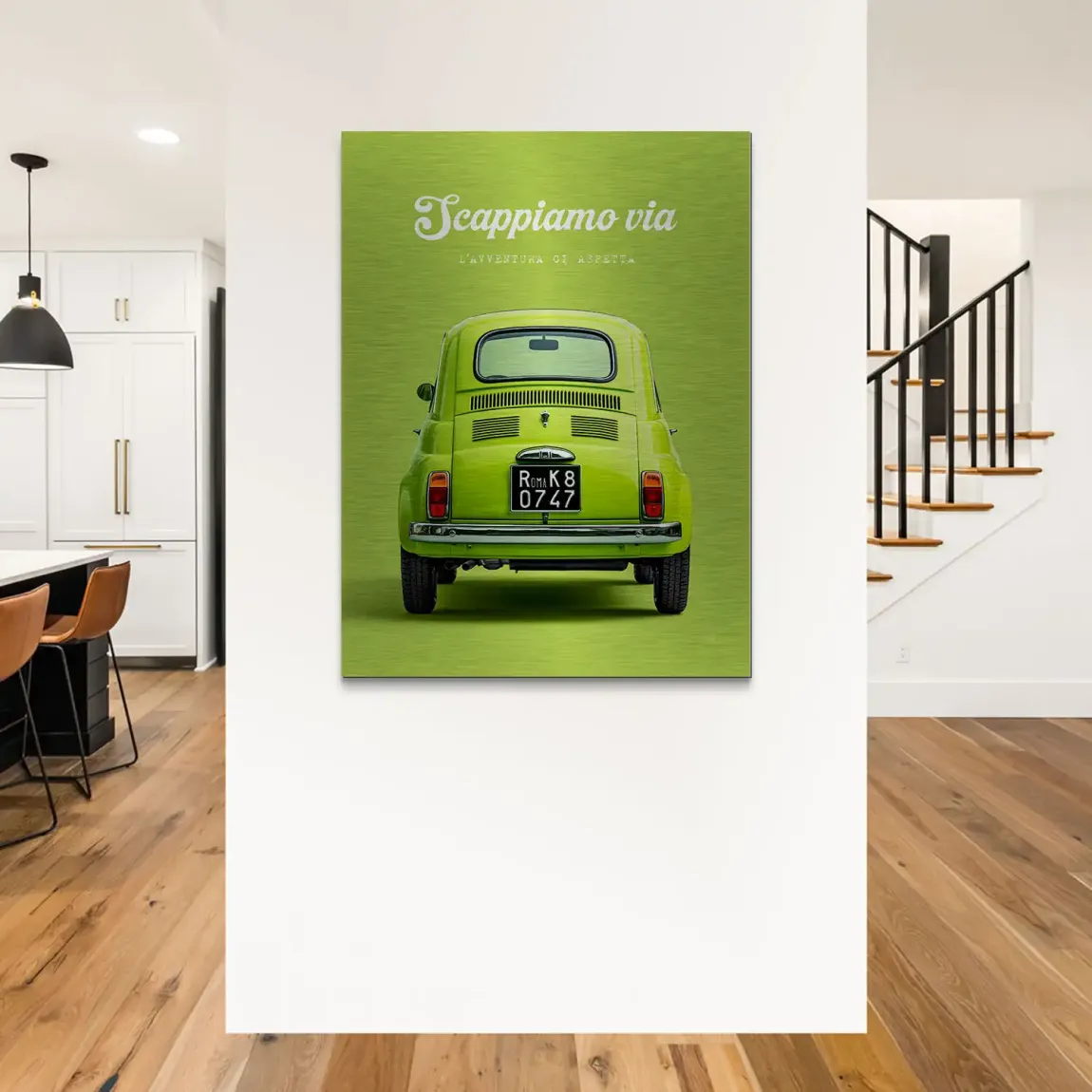Fiat 500 Italia Aluminiumbild gebürstet