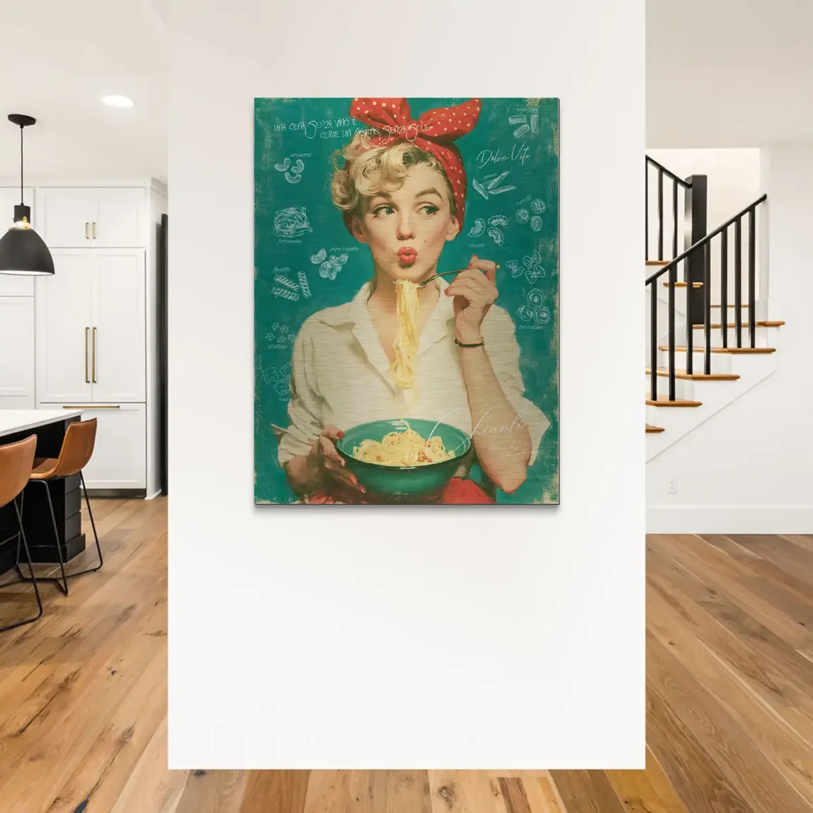 Marilyn Monroe Pasta Aluminiumbild gebürstet